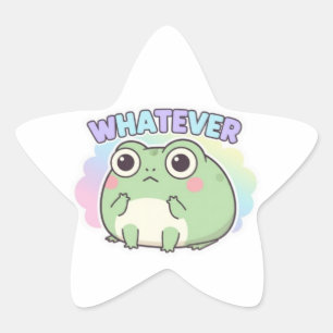 Whatever Kikker Sticker Schattige Ogen Rol Kikker