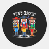 What's Crackin_ Nutcracker Christmas Family Xmas P Ronde Sticker (Voorkant)