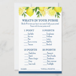 What's in Your Purse Lemon Bridal Shower Game