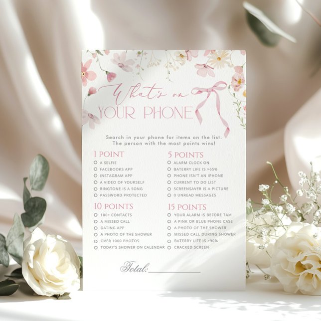 Whats on your phone Wildflower Pink Whimsical Bow (Creator heeft geüpload)