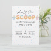 Whats the scoop? Gender reveal invitation (Debout devant)