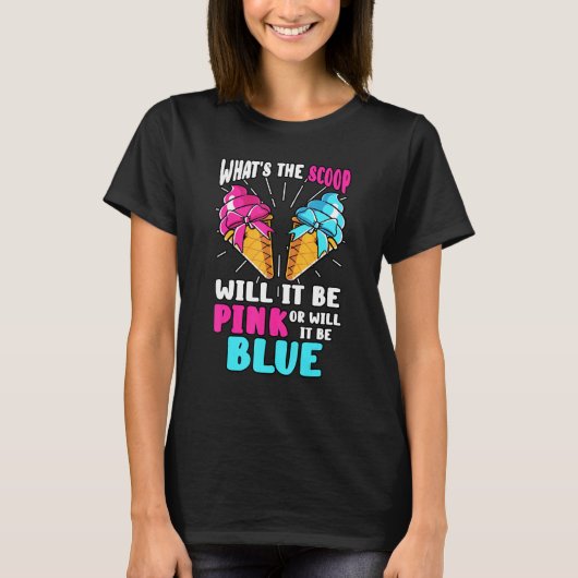 Whats The Scoop Geslacht Onthullen Ice Cream Party T-shirt (Voorkant)