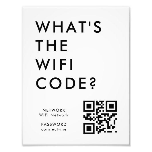 What's the WiFi Code? | QR Code Scan to Connect  Foto Afdruk (Voorkant)