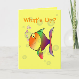 What's Up Denken aan je Grappige Vissen en Bubbels Kaart