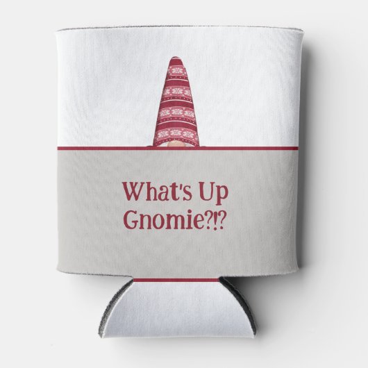 What's Up Gnomie Holiday Gnome Custom Text Blikjeskoeler (Voorkant)