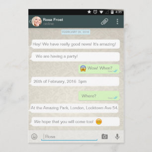 Whatsapp Android iPhone Chat Party Uitnodiging