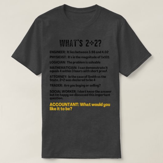 Whatx27s 22 Funny Accountant Pun T-shirt (Design voorkant)
