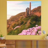Wheal Coates tin mijn, Cornwall schilderij Canvas Afdruk (Insitu (Woonkamer))