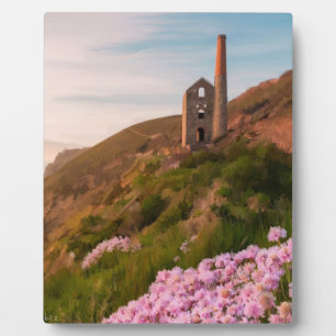 Wheal Coates tin mine, Cornwall England schilderij Fotoplaat