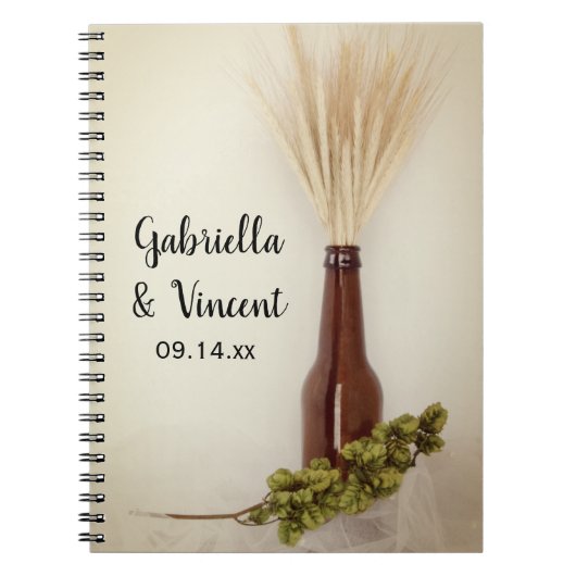 Wheat and Hops Brewery Wedding Guest Book Notitieboek (Voorkant)