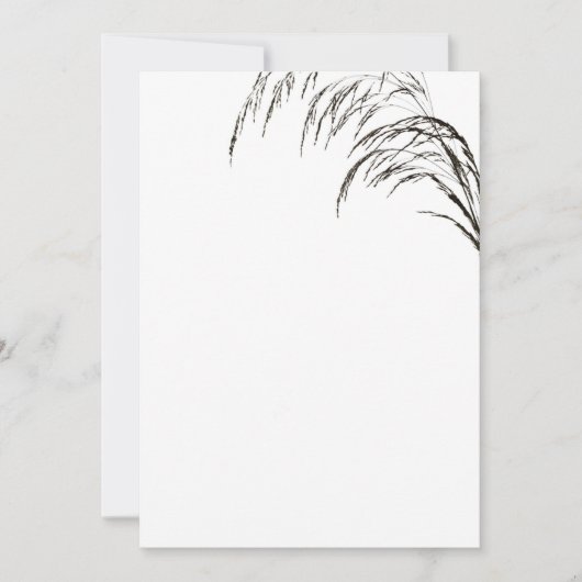 Wheat Black and White Wedding Invitation Kaart (Voorkant)
