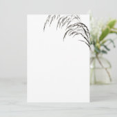 Wheat Black and White Wedding Invitation Kaart (Staand voorkant)