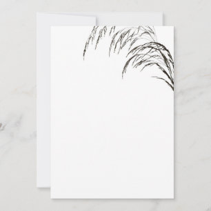 Wheat Black and White Wedding Invitation Kaart