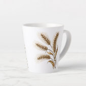 Wheat Ears Latte Mug – Rustic Farmhouse Coffee Cup Latte Mok (Rechterhoek)