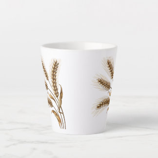 Wheat Ears Latte Mug – Rustic Farmhouse Coffee Cup Latte Mok