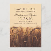 Wheat Fall Wedding Save the Date Invitations