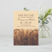 Wheat Fall Wedding Save the Date Invitations (Staand voorkant)