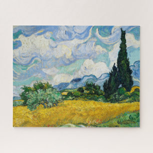 "WHEAT FIELD MET CYPRESSES" DOOR VAN GOGH OP PUZZL LEGPUZZEL
