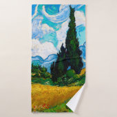 Wheat Field met Cypresses, Van Gogh Badhanddoek (Badhanddoek)