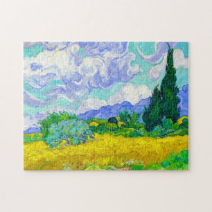 Wheat Field met Cypresses van Vincent Van Gogh art Legpuzzel