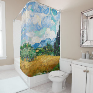Wheat Field met Cypresses van Vincent van Gogh Douchegordijn