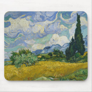 Wheat field met Cypresses van Vincent van Gogh Muismat