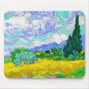 Wheat field met Cypresses van Vincent Van Gogh Muismat