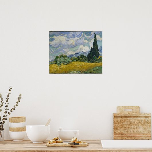 Wheat Field met Cypresses van Vincent van Gogh Poster (Keuken)