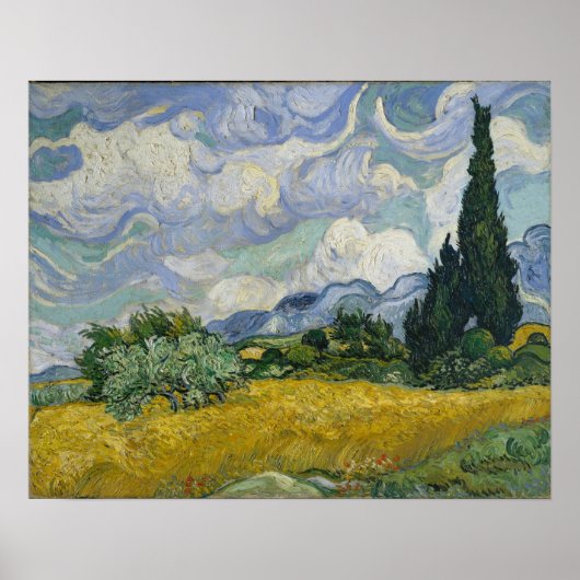 Wheat Field met Cypresses van Vincent van Gogh Poster (Voorkant)