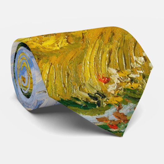 Wheat Field met Cypresses van Vincent Van Gogh Stropdas (Opgerold)