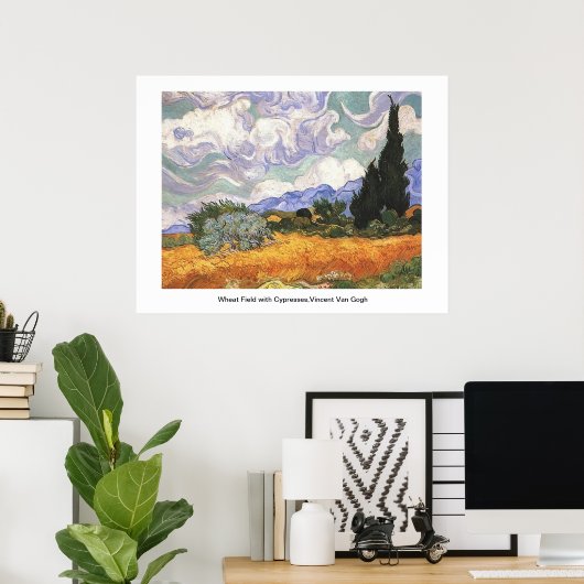 Wheat Field met Cypresses, Vincent Van Gogh Poster (Thuiskantoor)