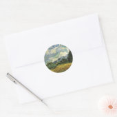 Wheat Field met Cypresses, Vincent Van Gogh Ronde Sticker (Envelop)
