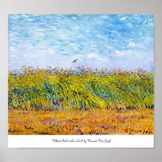 Wheat Field met een Lark van Vincent Van Gogh Poster (Voorkant)