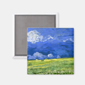 Wheat field onder Clouded Sky Van Gogh Fine Art Magneet (Voorkant / Achterkant)