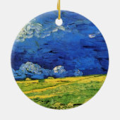 Wheat Field under Clouded Sky by Vincent van Gogh Keramisch Ornament (Achterkant)