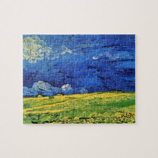 Wheat Field under Clouded Sky by Vincent van Gogh Legpuzzel (Horizontaal)