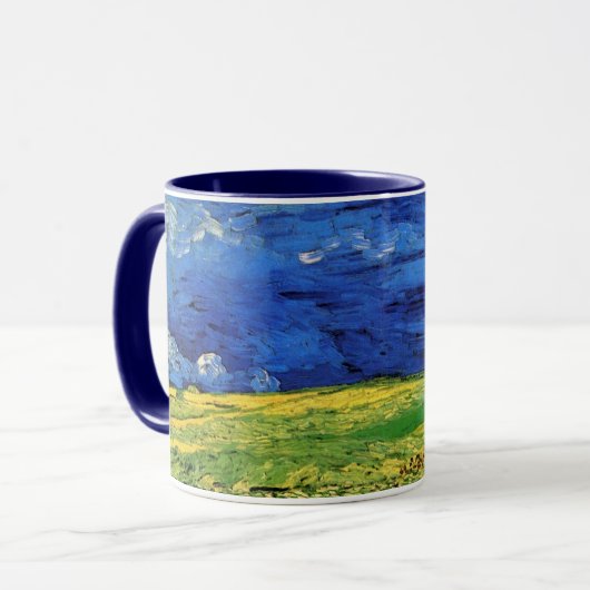 Wheat Field under Clouded Sky by Vincent van Gogh Mok (Voorkant links)