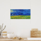 Wheat Field under Clouded Sky by Vincent van Gogh Poster (Keuken)