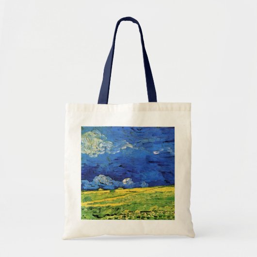Wheat Field under Clouded Sky by Vincent van Gogh Tote Bag (Voorkant)