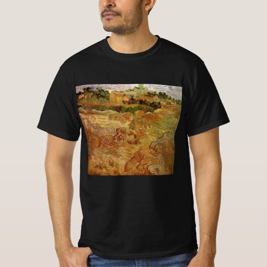 Wheat Fields met Auvers van Vincent van Gogh T-shirt (Voorkant)