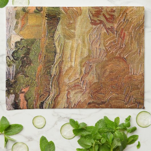 Wheat Fields met Auvers van Vincent van Gogh Theedoek (Gevouwen)