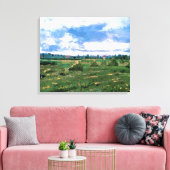 Wheat Fields met Haystacks van Vincent van Gogh Canvas Afdruk (Insitu (Woonkamer))