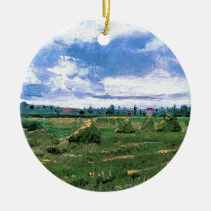 Wheat Fields met Haystacks van Vincent van Gogh Keramisch Ornament