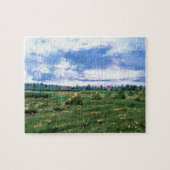 Wheat Fields met Haystacks van Vincent van Gogh Legpuzzel (Horizontaal)
