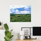 Wheat Fields met Haystacks van Vincent van Gogh Poster (Thuiskantoor)