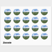 Wheat Fields met Haystacks van Vincent van Gogh Ronde Sticker (Vel)