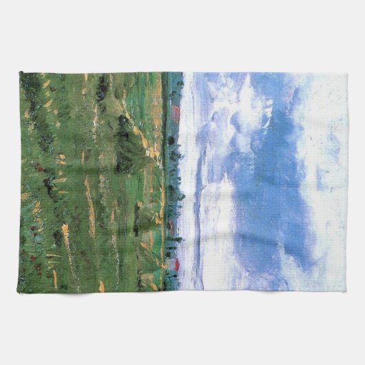 Wheat Fields met Haystacks van Vincent van Gogh Theedoek (Horizontaal)