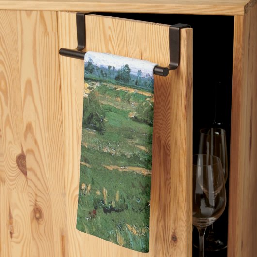 Wheat Fields met Haystacks van Vincent van Gogh Theedoek (Derde Gevouwen)