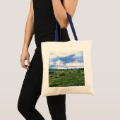 Wheat Fields met Haystacks van Vincent van Gogh Tote Bag (Voorkant (product))