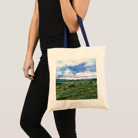 Wheat Fields met Haystacks van Vincent van Gogh Tote Bag (Voorkant (product))